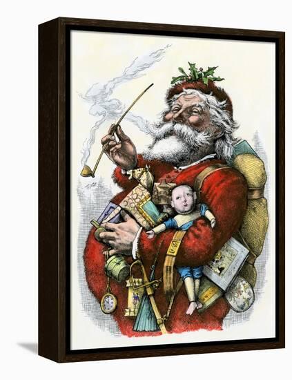 Merry Old Santa Claus, 1880s-null-Framed Premier Image Canvas