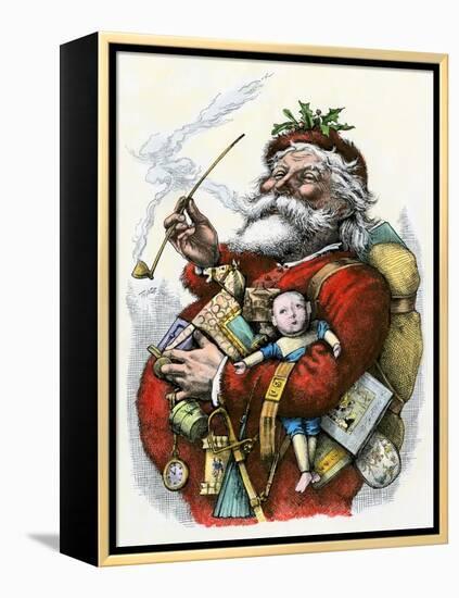 Merry Old Santa Claus, 1880s-null-Framed Premier Image Canvas