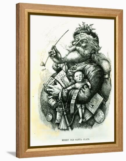 Merry Old Santa Claus, Engraved by the Artist, 1889-Thomas Nast-Framed Premier Image Canvas