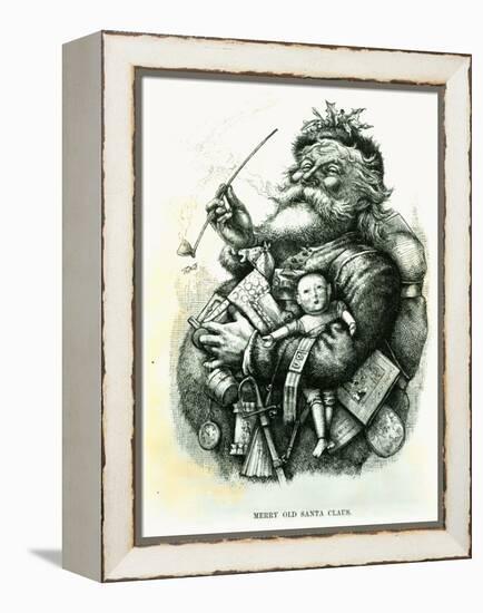 Merry Old Santa Claus, Engraved by the Artist, 1889-Thomas Nast-Framed Premier Image Canvas