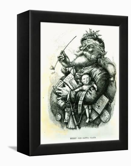 Merry Old Santa Claus, Engraved by the Artist, 1889-Thomas Nast-Framed Premier Image Canvas