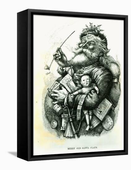 Merry Old Santa Claus, Engraved by the Artist, 1889-Thomas Nast-Framed Premier Image Canvas