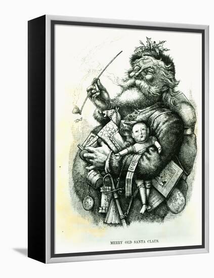 Merry Old Santa Claus, Engraved by the Artist, 1889-Thomas Nast-Framed Premier Image Canvas