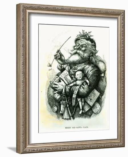 Merry Old Santa Claus, Engraved by the Artist, 1889-Thomas Nast-Framed Giclee Print