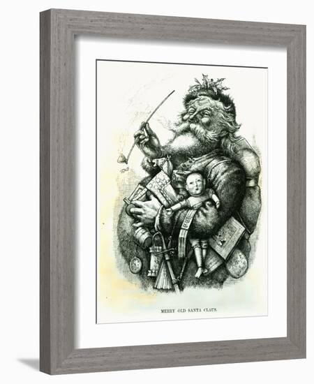 Merry Old Santa Claus, Engraved by the Artist, 1889-Thomas Nast-Framed Giclee Print