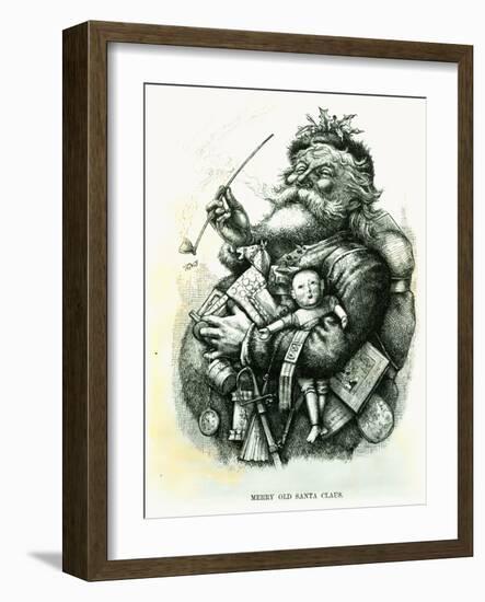 Merry Old Santa Claus, Engraved by the Artist, 1889-Thomas Nast-Framed Giclee Print