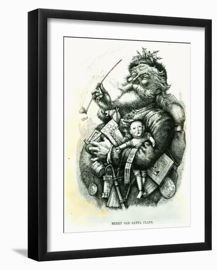 Merry Old Santa Claus, Engraved by the Artist, 1889-Thomas Nast-Framed Giclee Print