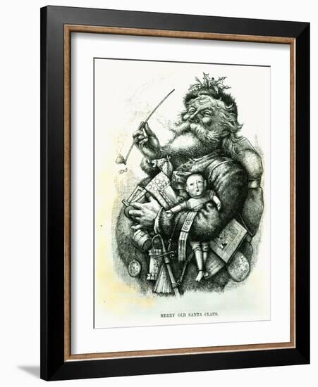 Merry Old Santa Claus, Engraved by the Artist, 1889-Thomas Nast-Framed Giclee Print