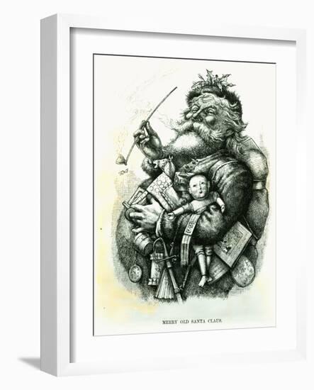 Merry Old Santa Claus, Engraved by the Artist, 1889-Thomas Nast-Framed Giclee Print