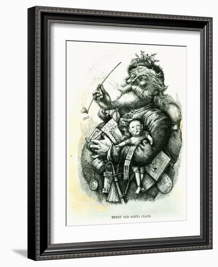 Merry Old Santa Claus, Engraved by the Artist, 1889-Thomas Nast-Framed Giclee Print