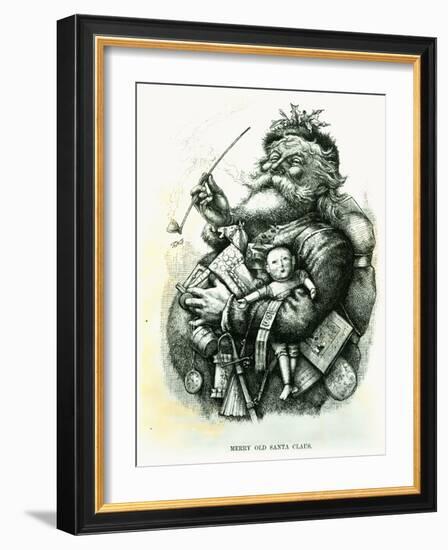 Merry Old Santa Claus, Engraved by the Artist, 1889-Thomas Nast-Framed Giclee Print