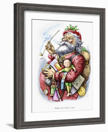 Merry Old Santa Claus, Engraved by the Artist, 1889-Thomas Nast-Framed Giclee Print