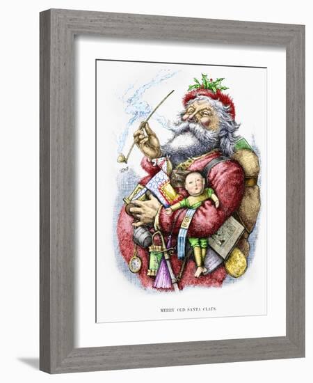 Merry Old Santa Claus, Engraved by the Artist, 1889-Thomas Nast-Framed Giclee Print