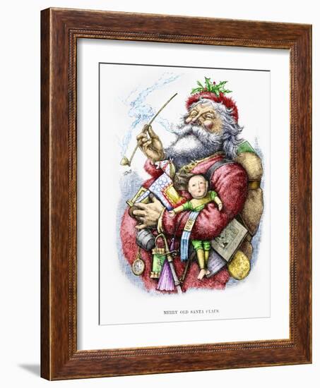 Merry Old Santa Claus, Engraved by the Artist, 1889-Thomas Nast-Framed Giclee Print