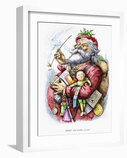 Merry Old Santa Claus, Engraved by the Artist, 1889-Thomas Nast-Framed Giclee Print