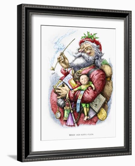 Merry Old Santa Claus, Engraved by the Artist, 1889-Thomas Nast-Framed Giclee Print