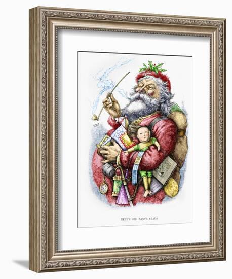 Merry Old Santa Claus, Engraved by the Artist, 1889-Thomas Nast-Framed Giclee Print