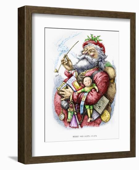 Merry Old Santa Claus, Engraved by the Artist, 1889-Thomas Nast-Framed Giclee Print