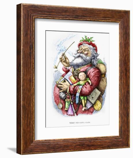 Merry Old Santa Claus, Engraved by the Artist, 1889-Thomas Nast-Framed Giclee Print