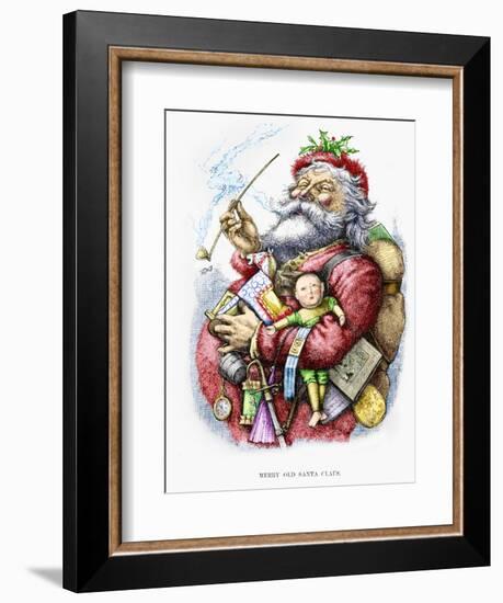 Merry Old Santa Claus, Engraved by the Artist, 1889-Thomas Nast-Framed Giclee Print