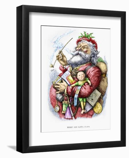 Merry Old Santa Claus, Engraved by the Artist, 1889-Thomas Nast-Framed Giclee Print