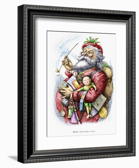 Merry Old Santa Claus, Engraved by the Artist, 1889-Thomas Nast-Framed Giclee Print