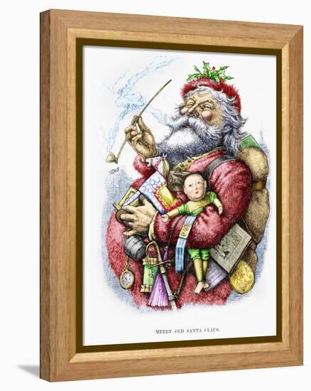 Merry Old Santa Claus, Engraved by the Artist, 1889-Thomas Nast-Framed Premier Image Canvas