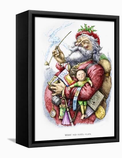 Merry Old Santa Claus, Engraved by the Artist, 1889-Thomas Nast-Framed Premier Image Canvas