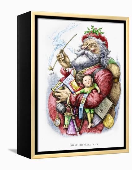 Merry Old Santa Claus, Engraved by the Artist, 1889-Thomas Nast-Framed Premier Image Canvas