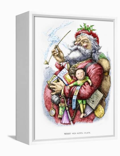 Merry Old Santa Claus, Engraved by the Artist, 1889-Thomas Nast-Framed Premier Image Canvas