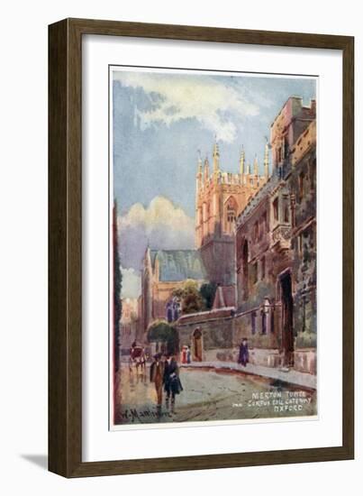 Merton College Tower, Corpus Christi Gateway-William Matthison-Framed Giclee Print