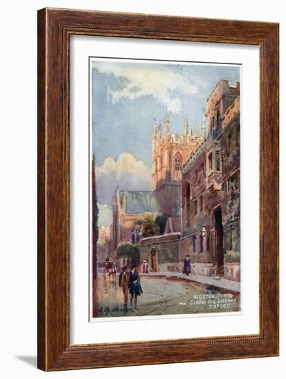 Merton College Tower, Corpus Christi Gateway-William Matthison-Framed Giclee Print