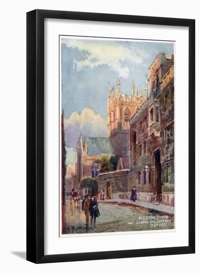 Merton College Tower, Corpus Christi Gateway-William Matthison-Framed Giclee Print