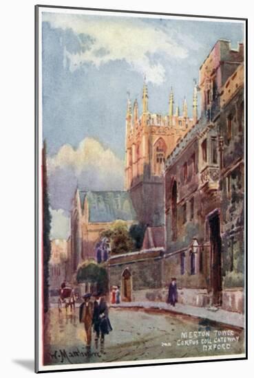 Merton College Tower, Corpus Christi Gateway-William Matthison-Mounted Giclee Print