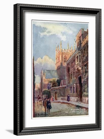 Merton College Tower, Corpus Christi Gateway-William Matthison-Framed Giclee Print