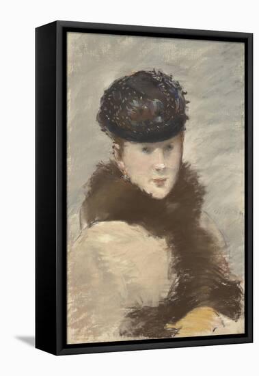 Mery Laurent Wearing a Small Toque, 1882 (Pastel on Canvas)-Edouard Manet-Framed Premier Image Canvas