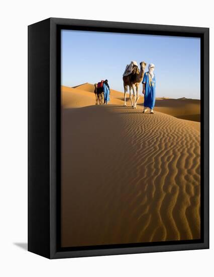 Merzouga, Erg Chebbi, Sahara Desert, Morocco-Gavin Hellier-Framed Premier Image Canvas