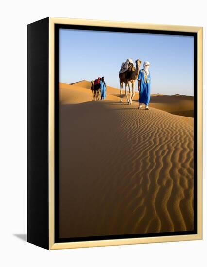 Merzouga, Erg Chebbi, Sahara Desert, Morocco-Gavin Hellier-Framed Premier Image Canvas