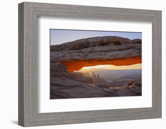 Mesa Arch at Dawn Looking Towards Washerwoman Arch-Gary-Framed Photographic Print