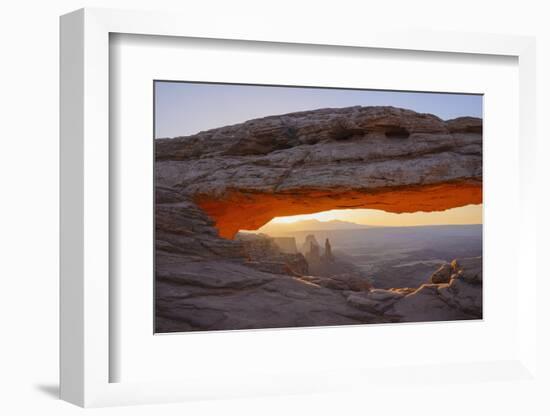 Mesa Arch at Dawn Looking Towards Washerwoman Arch-Gary-Framed Photographic Print