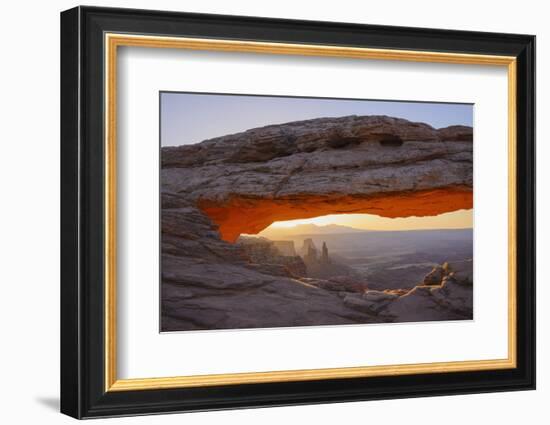 Mesa Arch at Dawn Looking Towards Washerwoman Arch-Gary-Framed Photographic Print