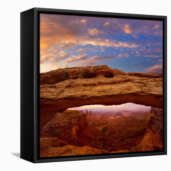 Mesa Arch in Canyonlands National Park Utah USA Sunrise Photo Mount-holbox-Framed Premier Image Canvas