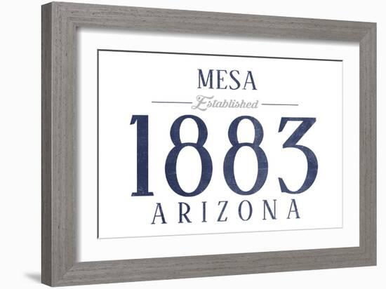 Mesa, Arizona - Established Date (Blue)-Lantern Press-Framed Art Print