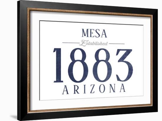 Mesa, Arizona - Established Date (Blue)-Lantern Press-Framed Art Print