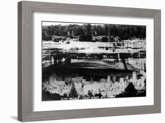 Mesa Verda Nat'l Park, Colorado - Cliff Palace Ruins Panoramic-Lantern Press-Framed Art Print