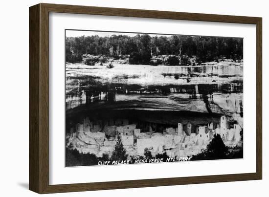 Mesa Verda Nat'l Park, Colorado - Cliff Palace Ruins Panoramic-Lantern Press-Framed Art Print