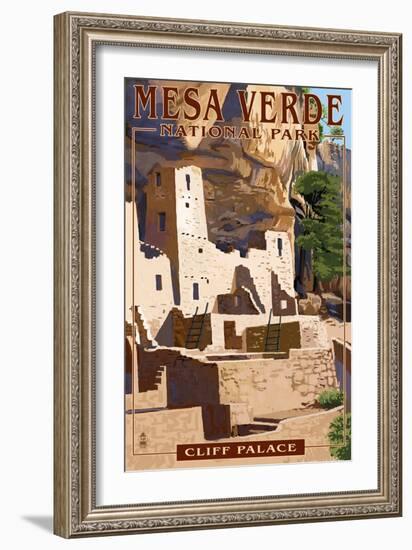 Mesa Verde National Park, Colorado - Cliff Palace-Lantern Press-Framed Art Print