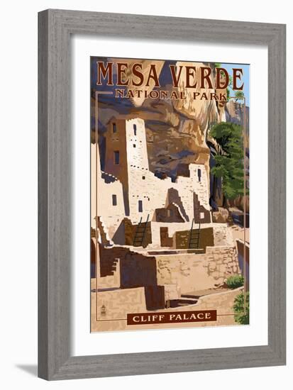 Mesa Verde National Park, Colorado - Cliff Palace-Lantern Press-Framed Art Print