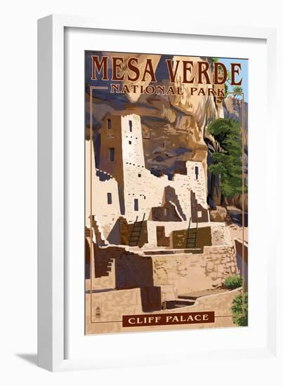 Mesa Verde National Park, Colorado - Cliff Palace-Lantern Press-Framed Art Print