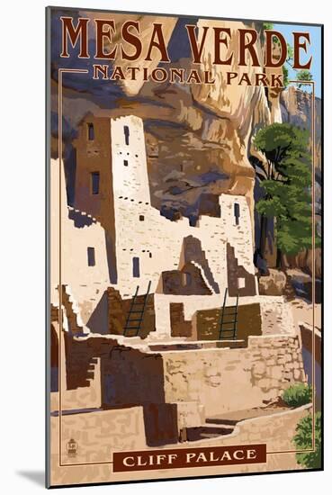 Mesa Verde National Park, Colorado - Cliff Palace-Lantern Press-Mounted Art Print
